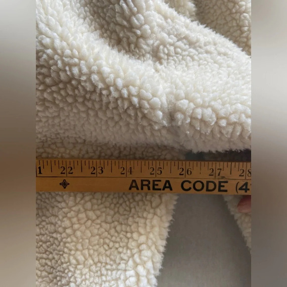 Angel Kiss Faux Sherpa Shacket Ivory Faux Suede Lined Buttons Jacket Sz 2X - Picture 8 of 13